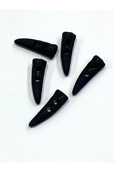 karantuhafiye زر راعي الأغنام العتيق / مجموعة من 5 قطع / 4 سم / أسود