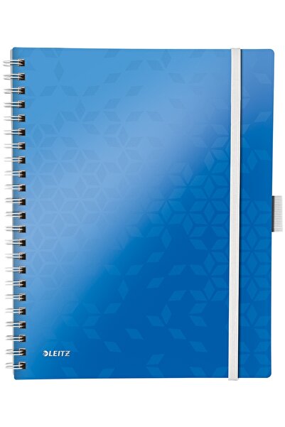 Leitz WOW Be Mobile office notebook, PP, FSC, recyclable, A4, 80 sheets, spiral bound, mathematics, blue