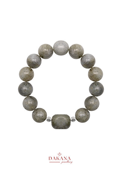 DAKANA JEWELLERY Certified Labradorite Stone Rectangle and 12mm Natural Stone...