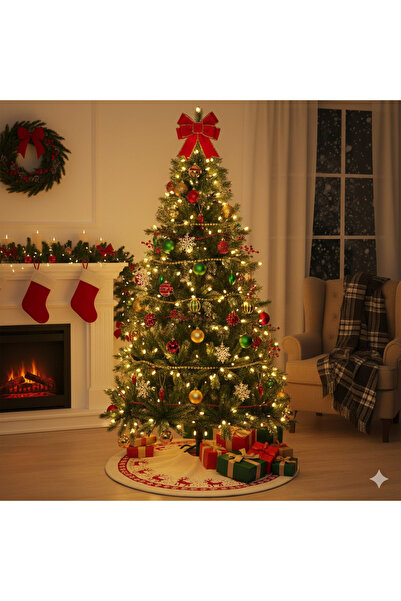 DODOMAR 240 cm – Yılbaşı Çam Ağacı 700 Dal Demir Ayaklı Lüks Dökülmeyen İthal Ağaç