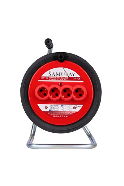 SAMURAY Seyyar Makaralı Uzatma Kablosu 3x2,5mm 50 mt - 32550