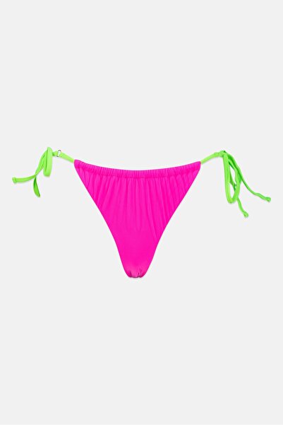 ASOS Design Women Textured Bikini Bottom, Pink