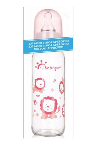 SunDelight زجاجة رضاعة أطفال زجاجية مقاومة للحرارة، سعة 250 مل (9 أونصة)