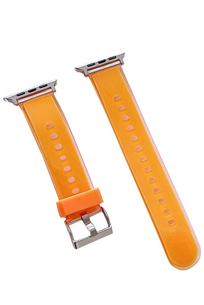 MOVENCHY 1614105747 ساعة بسوار سيليكون جيلي مقاس 45 ملم (170541) - برتقالي