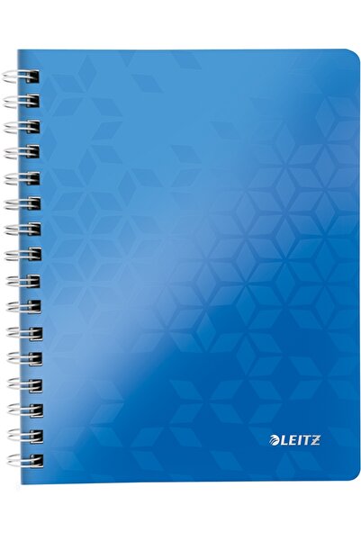 Leitz WOW office notebook, PP, FSC, recyclable, A4, 80 sheets, spiral bound, mathematics, blue