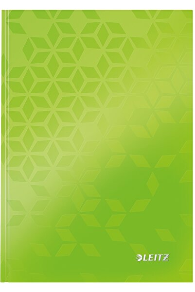 Leitz WOW office notebook, laminated cardboard, hard cover, FSC, recyclable, A5, 80 sheets, dictando, green