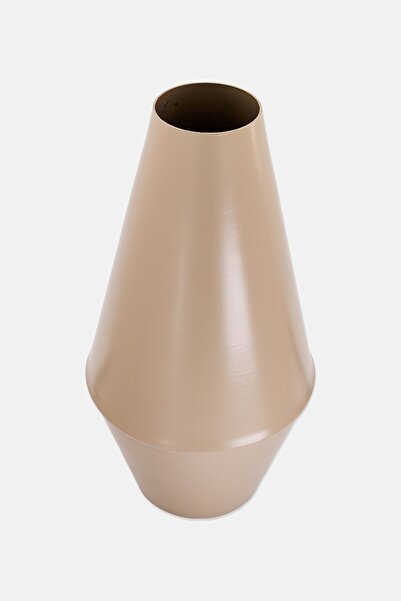 Muy Mucho Metal Plain Vase, Taupe