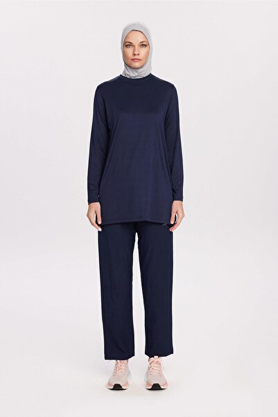 Haşema Active Long Sleeve Navy Blue Training Top-Sweatshirt Act-45