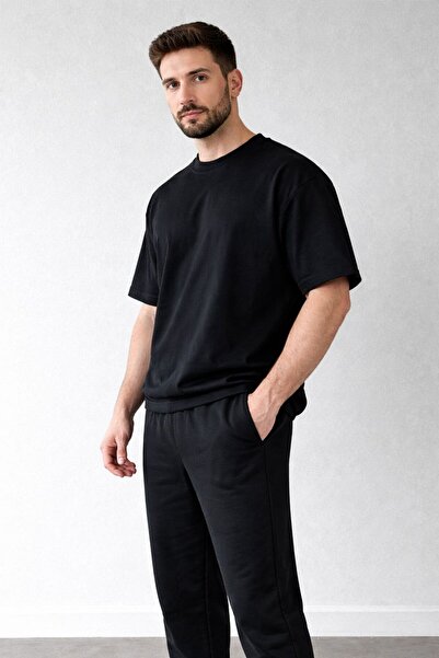 Eşofmancım Men's Transitional Bottom-Top Plain Simple Suit