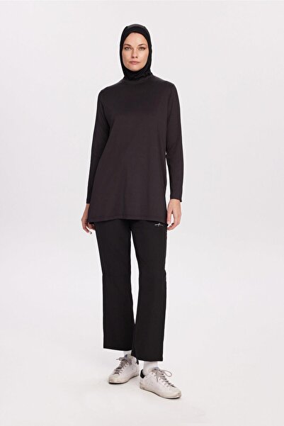 Haşema Active Long Sleeve Black Training Top-Sweatshirt Act-45