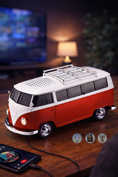 HMO Store Volkswagen Bus Tasarımlı Bluetooth Hoparlör 5.3 | Retro Minibüs | G...