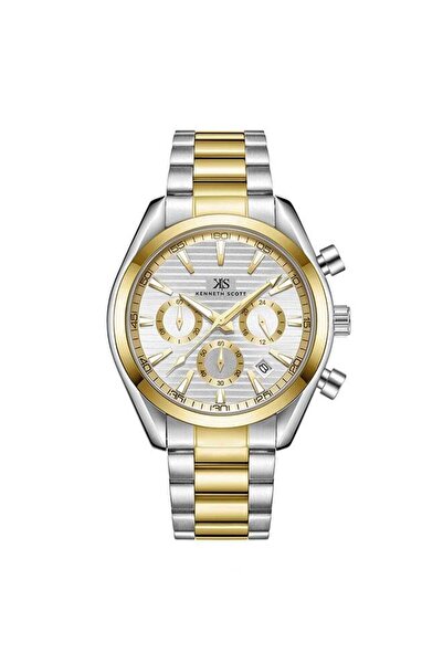 Kenneth Scott ساعة تونيو من الفولاذ المقاوم للصدأ K23150-TBTW للرجال - 42 مم