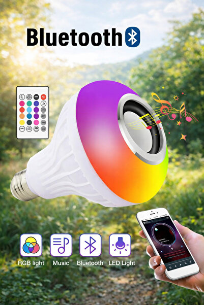 stfast st Bluetooth Hoparlörlü RGB LED Akıllı Ampul – Müzik Senkronlu Renk De...