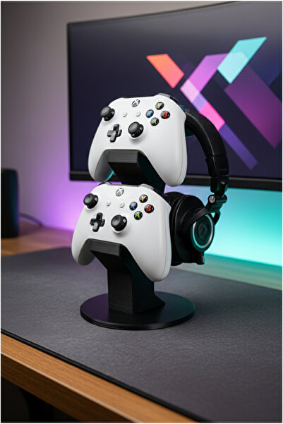ESWorx 2'li Xbox Kontrolcü ve Kulaklık Standı - 4 Adet Analog Yükseltici Hedi...