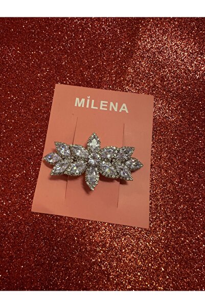 Milena Designer Store Milena Istanbul Stone Flower Patterned Special Day/Christmas Brooch
