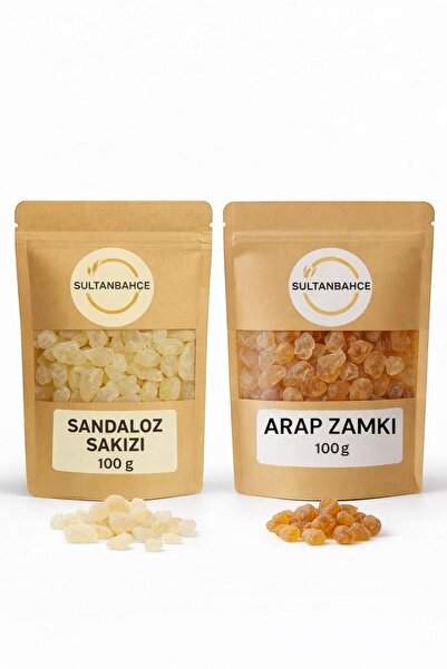 sultanbahçe Sandaloz Sakızı 100 gr + Akasya Gamı (Arap Zamkı) 100 gr Doğal Re...