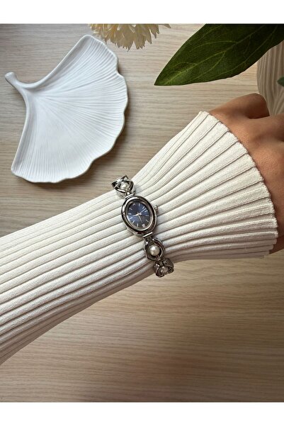 rubsey ساعة يد نسائية كلاسيكية بتصميم ريترو مينيمال معدنية موديل لؤلؤي باللون...