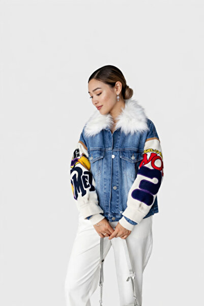 STYLİSH LOFT İçi Peluş Özel Üretim Denim Mont