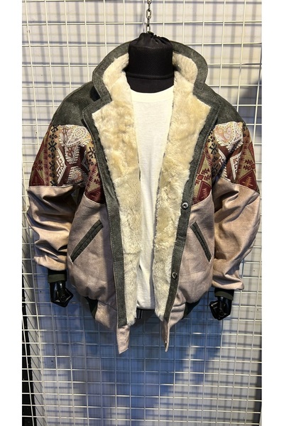 AZTEK VİNTAGE KÜRKLÜ OVERSİZE AZTEK MONT