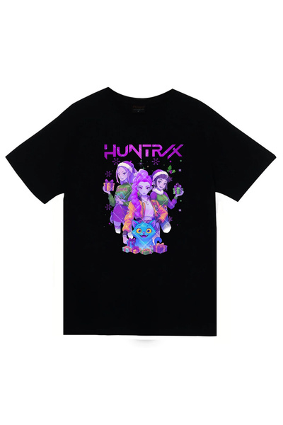 fame-stoned K-Pop Demon Hunters - Huntrix - New Year Printed Unisex 100% Cotton Black T-Shirt