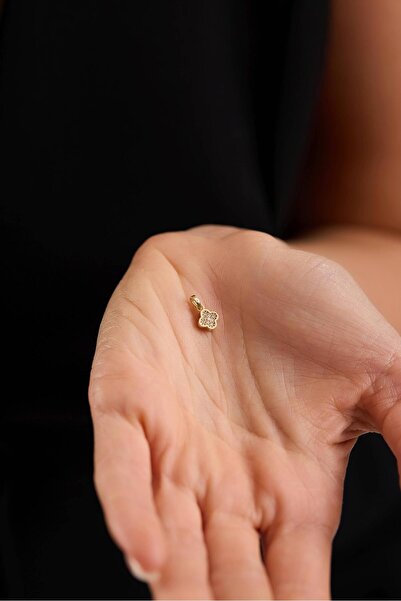 Tufanlar Kuyumculuk 14 Ayar Taşlı Yonca Altın Kolye Ucu