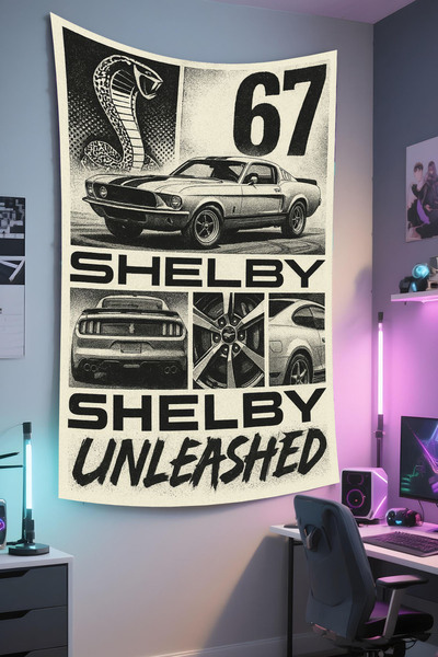 RUGRUMBA غطاء جداري للاعبين - بتصميم سيارات، قماش عالي الجودة، سجادة جدارية