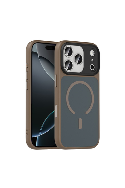 zore iPhone 17 Pro Kılıf Mat Arka Yüzey Wireless Şarj Özellikli Flet M-safe K...