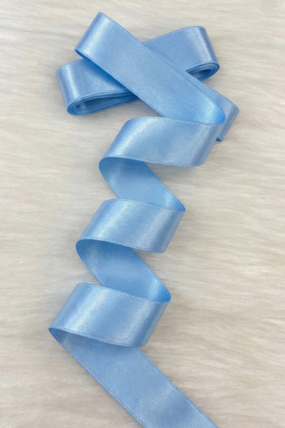 ZEYMERADE Panglică din satin cu două fețe, albastru bebeluș, 4 cm, 10 metri, panglică pentru decorare pentru cadouri pentru ziua specială.