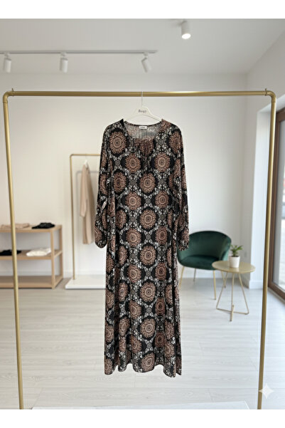 fariza tekstil U-Neck Wide-Cut Viscose Hijab Dress