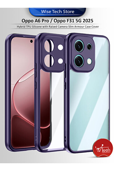 Wtech غطاء حماية نحيف من السيليكون الحراري المرن (TPU) مع كاميرا بارزة لهاتف Oppo A6 Pro 5G / Oppo F31 5G 2025