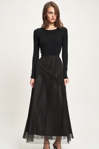 Lijuri Sim Kumaşlı Astarlı File Etek 4076 R7-A-K3