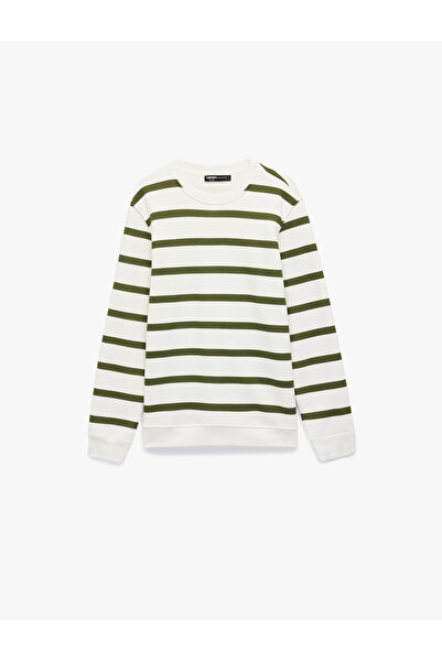 Koton Long Sleeve Crew Neck Fleece-Lined Regular Fit Sweatshirt