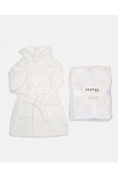REDTAG Baby Blue Blanket With Bathrobe Set (2 Piece)