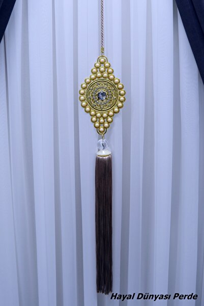 Hayal Dünyası Özel Tasarım İnci Detaylı Perde Sarkıt Süsü Perde Aksesuarı