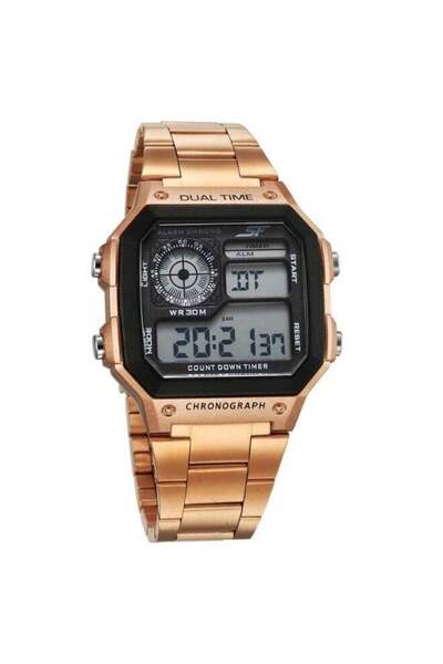 SONATA 77134PM04 Men's Digital Watch – Rose Gold Dial, Stainless Steel Bracel...