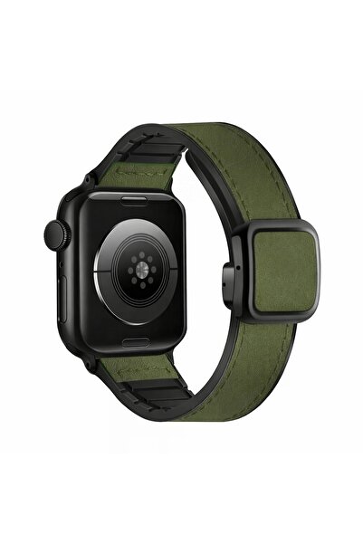 Alstrap حزام من الجلد الصناعي متوافق مع ساعة أبل 11-10 (46 ملم) 9 8 7 (45 ملم...