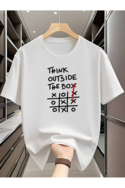 PENTHİLUS تي شيرت للجنسين مكتوب عليه 'فكر خارج الصندوق' - تي شيرت للجنسين