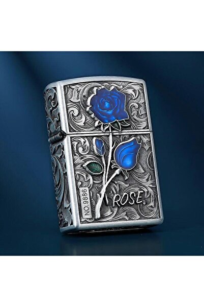 NikaŞ Özel Seri! İşleme Sanatı Kabartma Gül EPOKSİ Benzinli Koleksiyon Çakmağı