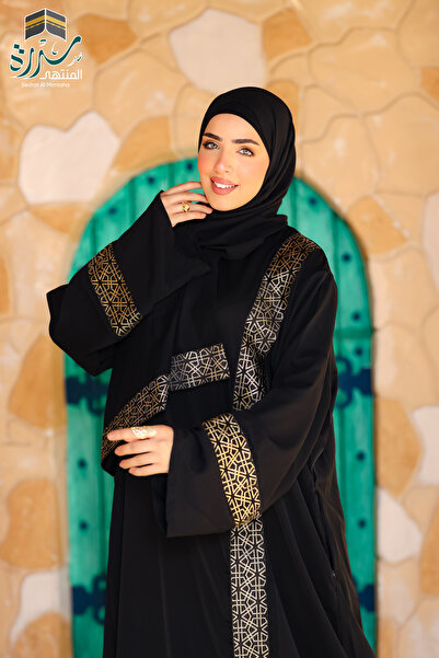 SIDRAALMONTAHA عباية موديل الياسمين مع نقشة اسلامية شامل الطرحة او الشال هدية