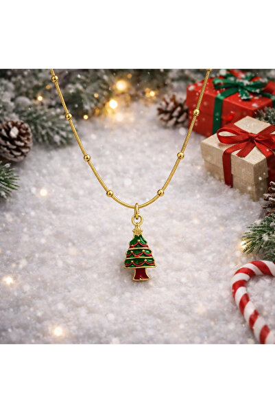 Stoneday Gold Chain Necklace with Christmas Tree Charm