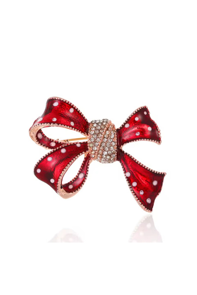 Purple Adv Purple UK Design Red Ribbon Kırmızı Kurdele Broş