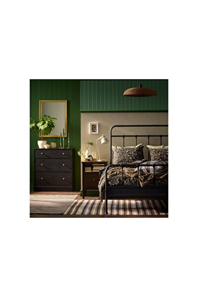 IKEA Постільна білизна для однієї людини, чорно-багатоколірна, 150x200/50x60 см