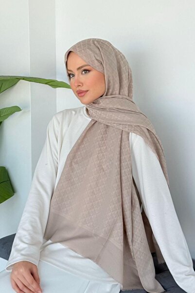 Hazamoda شال إيفا من القطن العضوي باللون البيج