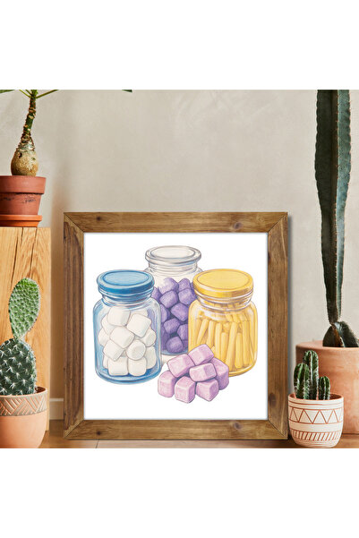 woodhomeworks One Piece Real Wood Framed Decor Pictură pătrată