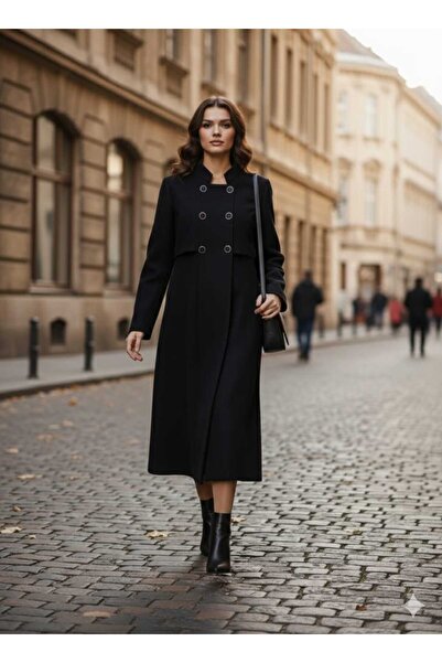 Hakko Button Detailed Cashmere Coat