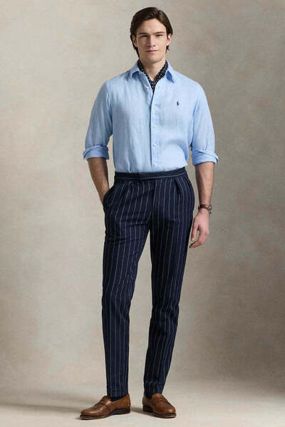 Ralph Lauren Black Label Klasik Kesim Keten Gömlek-Her Şeye Uygun