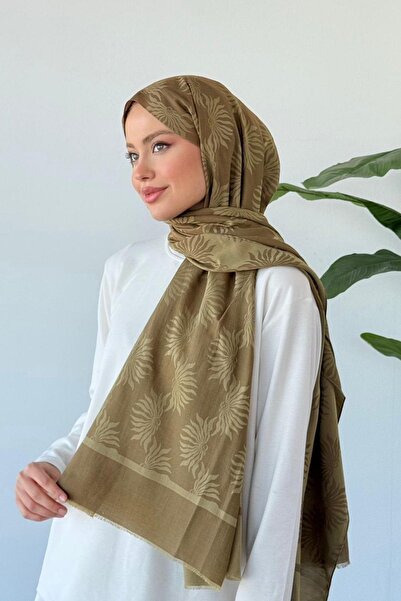 Hazamoda Şal din bumbac organic Gaga, verde ulei