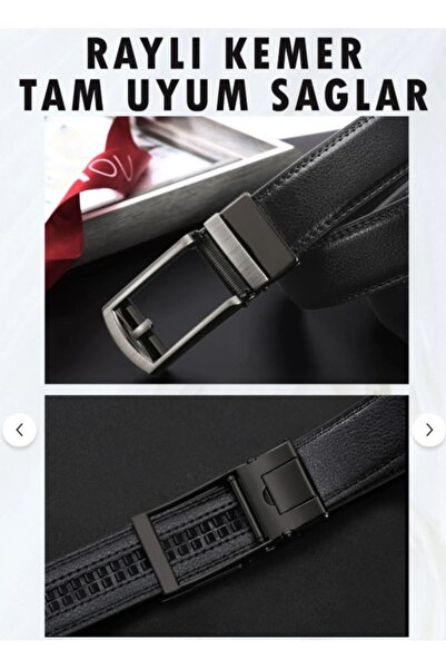 Beauty Collection Mikro Ayarlı Deliksiz Premium Otomatik Deliksiz Kemer Deri Raylı Kemer