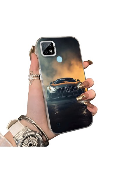 ucuc Realme C21 Compatible Silicone Edge Hard Back Anti-Fall Case Racing Car ...