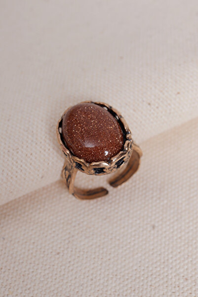 Süspüs Accessories خاتم أصلي من حجر الذهب كبير الحجم